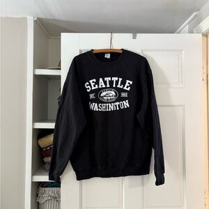 Port and Company Black Seattle Crewneck Sweater